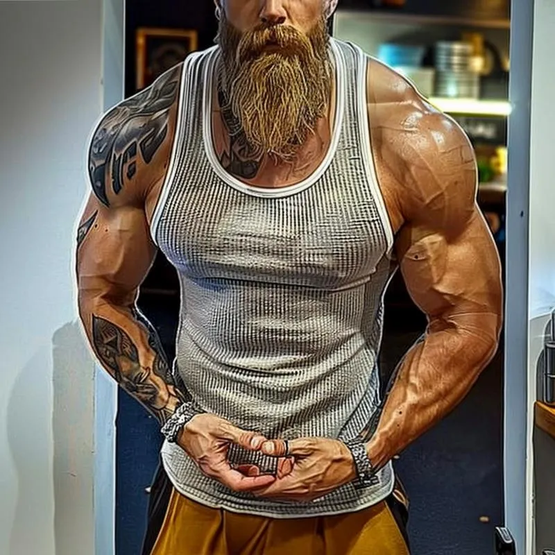 Men's Retro Waffle Colorblock Sports Tank Top 30552526TO sold by Manly product image thumbnail 2