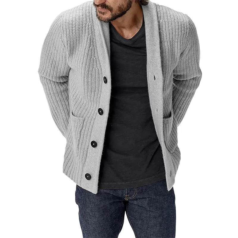 Men's Cardigan Solid Color Loose Jacket 02512550X sold by Manly