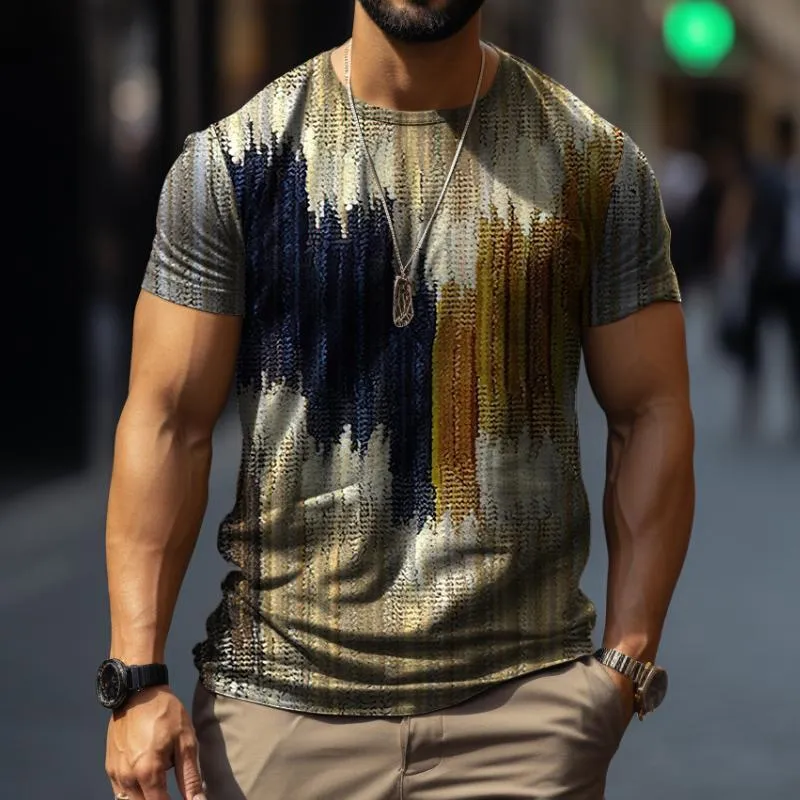 Men's Retro Crew Neck Printed Short Sleeve T-Shirt 68511749TO sold by Manly product image thumbnail 3