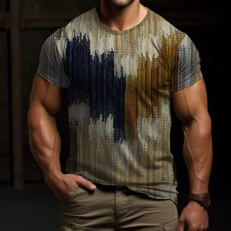 Men's Retro Crew Neck Printed Short Sleeve T-Shirt 68511749TO sold by Manly product image thumbnail 2