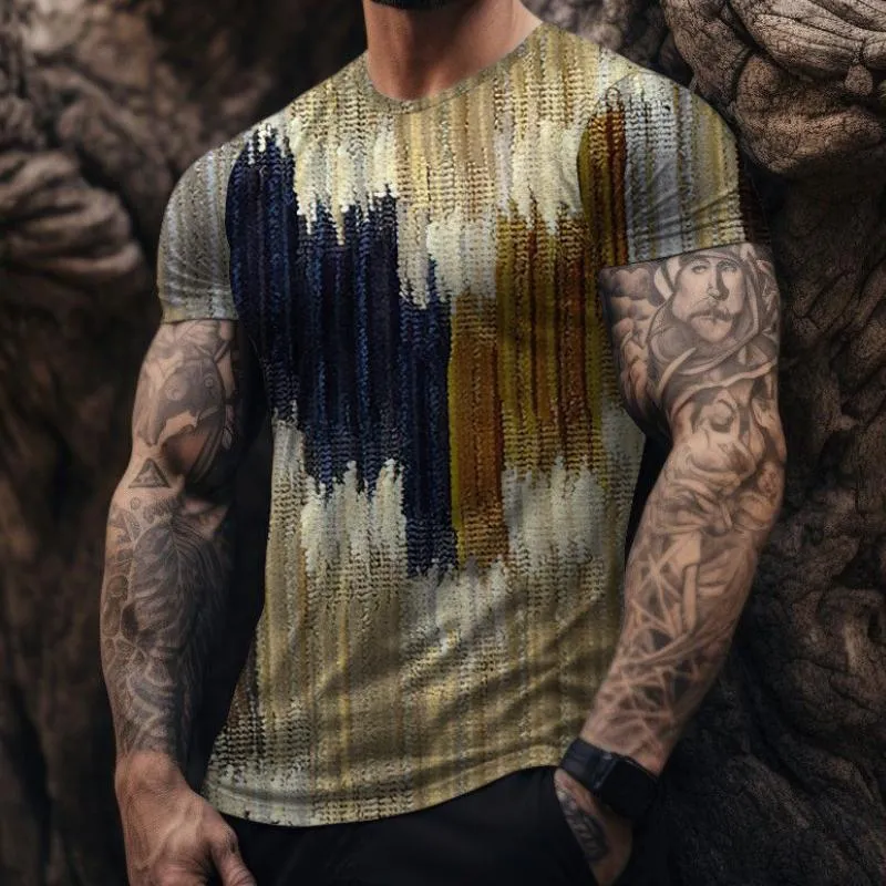 Men's Retro Crew Neck Printed Short Sleeve T-Shirt 68511749TO sold by Manly product image thumbnail 4
