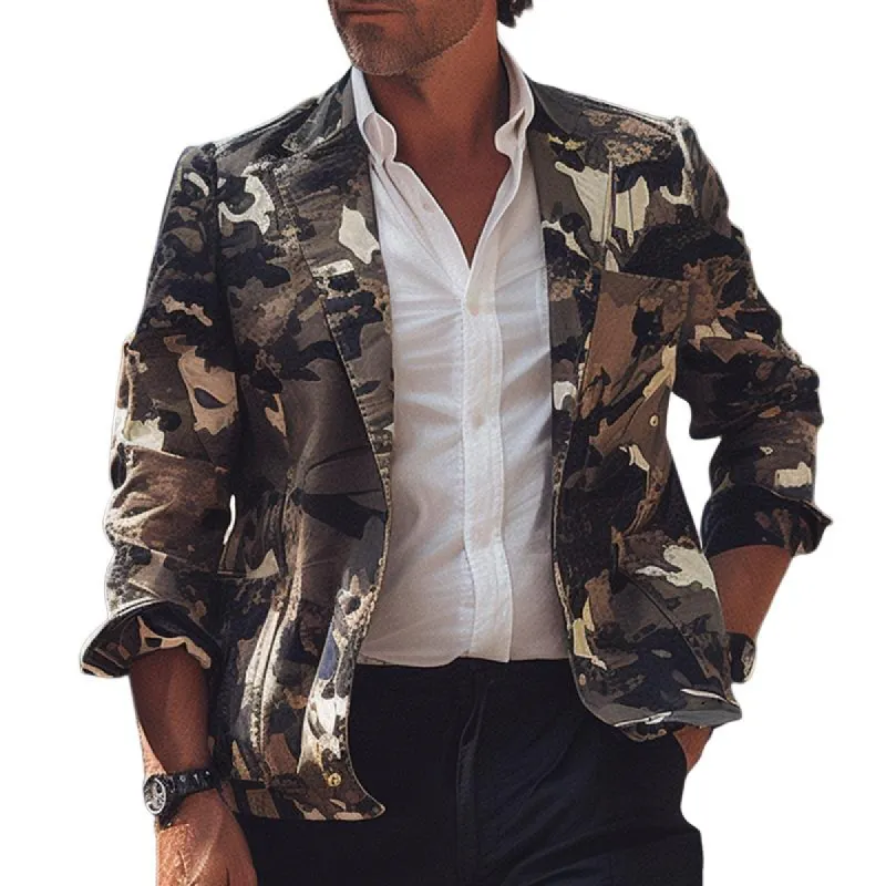 Men's Vintage Camouflage Single Breasted Blazer 70481260X sold by Manly