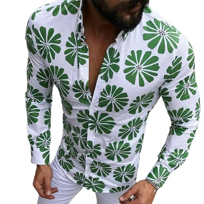 Men's Retro Casual Floral Print Long Sleeve Shirt 27221923TO sold by Manly