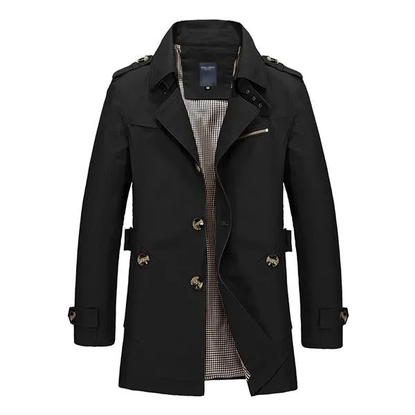 Men's Casual Washed Cotton Jacket Mid Length Trench Coat 33249858M sold by Manly product image thumbnail 4
