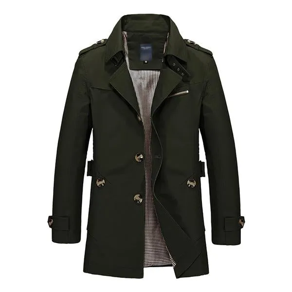 Men's Casual Washed Cotton Jacket Mid Length Trench Coat 33249858M sold by Manly product image thumbnail 3