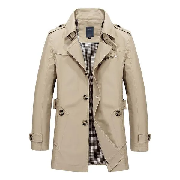 Men's Casual Washed Cotton Jacket Mid Length Trench Coat 33249858M sold by Manly product image thumbnail 5
