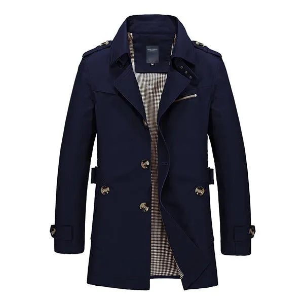 Men's Casual Washed Cotton Jacket Mid Length Trench Coat 33249858M sold by Manly product image thumbnail 2