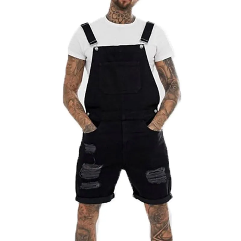 Men's Casual Vintage Denim Ripped Overalls Shorts 01265929Y sold by Manly product image thumbnail 3