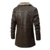 Men's Casual Lapel Fleece Thick Fur All-in-one Trench Coat 43802502M sold by Manly