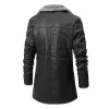 Men's Casual Lapel Fleece Thick Fur All-in-one Trench Coat 43802502M sold by Manly