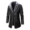 Men's Casual Lapel Fleece Thick Fur All-in-one Trench Coat 43802502M sold by Manly