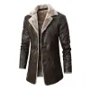Men's Casual Lapel Fleece Thick Fur All-in-one Trench Coat 43802502M sold by Manly