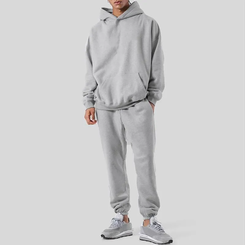 Men's Solid Thicken Loose Hoodie And Trousers Sports Casual Set 19779518Z sold by Manly product image thumbnail 2