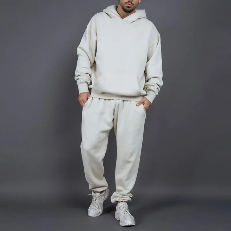 Men's Solid Thicken Loose Hoodie And Trousers Sports Casual Set 19779518Z sold by Manly product image thumbnail 3