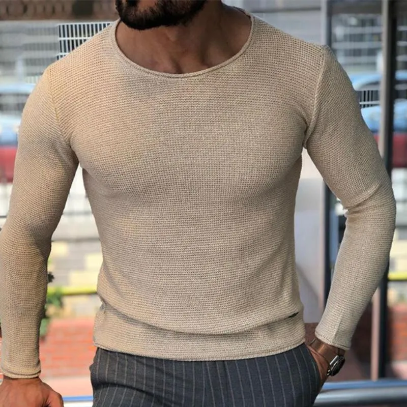 Men's Retro Casual Solid Color Crew Neck Sweater 35967262TO sold by Manly product image thumbnail 3