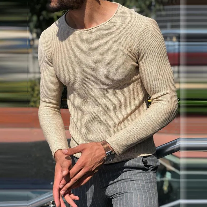Men's Retro Casual Solid Color Crew Neck Sweater 35967262TO sold by Manly product image thumbnail 5