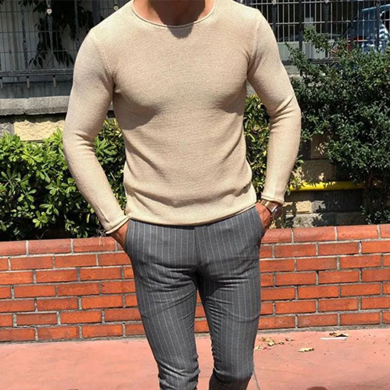 Men's Retro Casual Solid Color Crew Neck Sweater 35967262TO sold by Manly product image thumbnail 2
