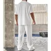 Men's Casual Solid Color Short Sleeve Shirt Trousers Set 34729140Y sold by Manly