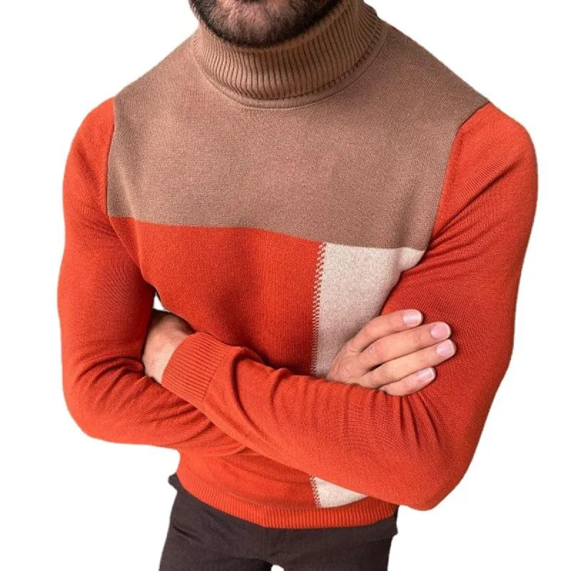 Men's Casual Turtleneck Contrast Sweater 94879436M sold by Manly