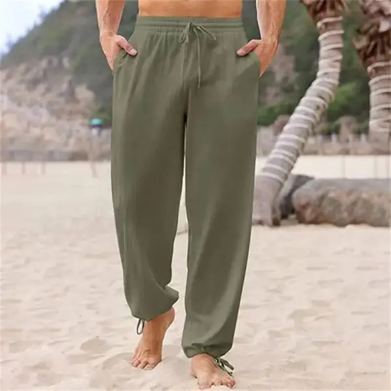 Men's Casual Solid Color Simple Lace-up Trousers 92020363Y sold by Manly product image thumbnail 3