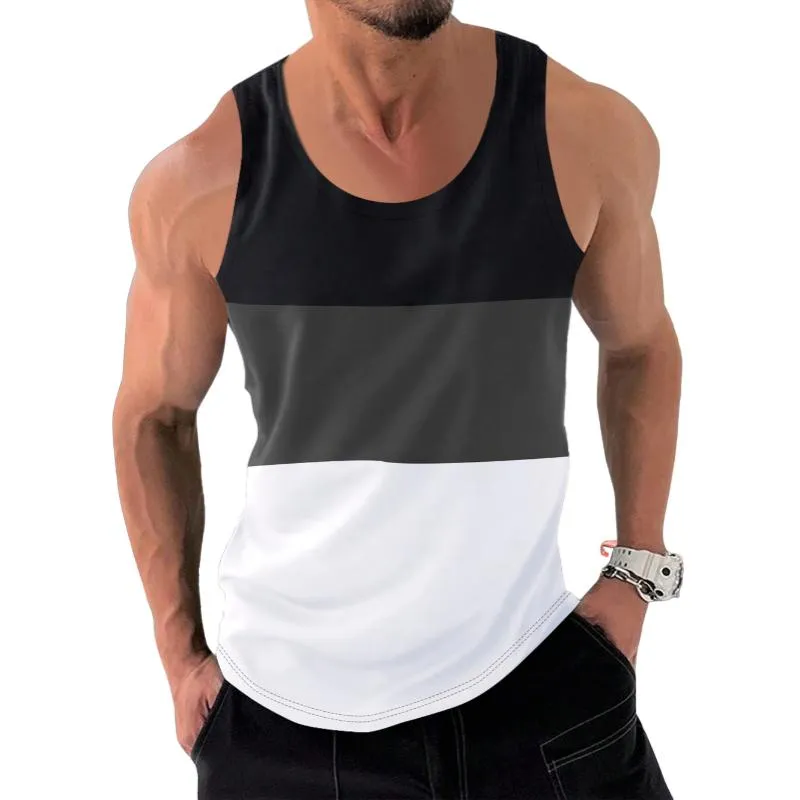 Men's Casual Loose Color Block Sports Tank Top 22540641M sold by Manly product image thumbnail 4