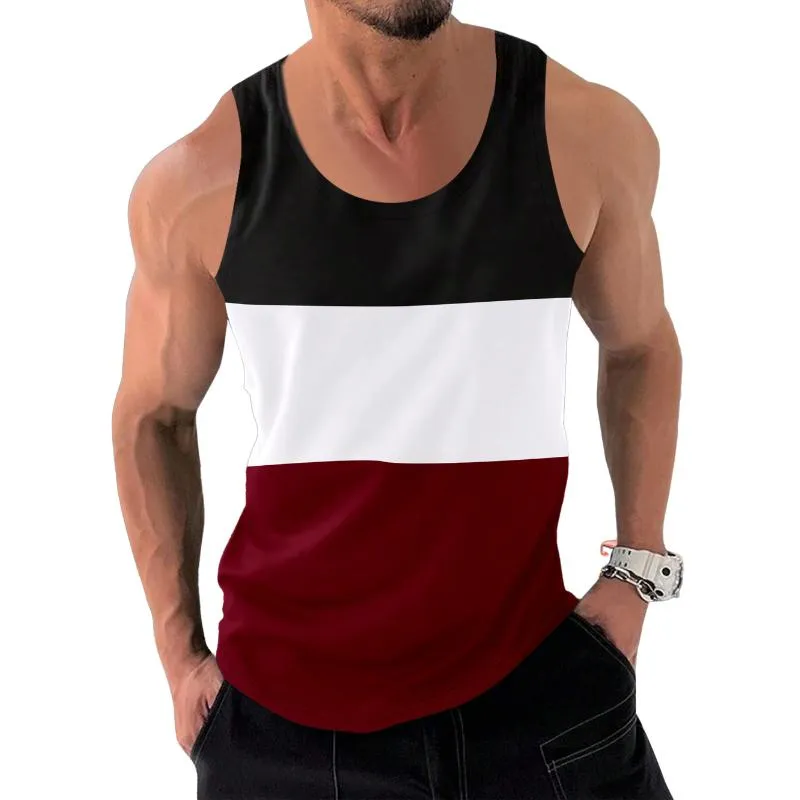 Men's Casual Loose Color Block Sports Tank Top 22540641M sold by Manly product image thumbnail 2