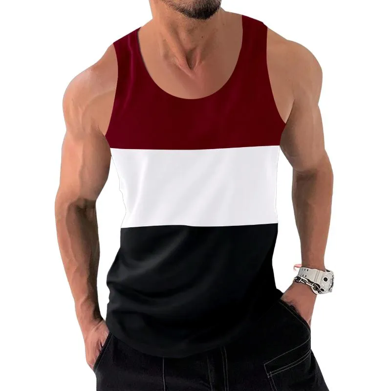 Men's Casual Loose Color Block Sports Tank Top 22540641M sold by Manly product image thumbnail 5