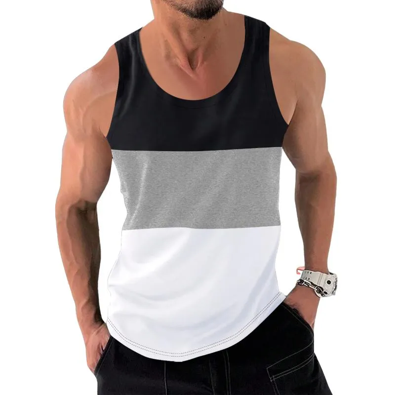 Men's Casual Loose Color Block Sports Tank Top 22540641M sold by Manly product image thumbnail 3