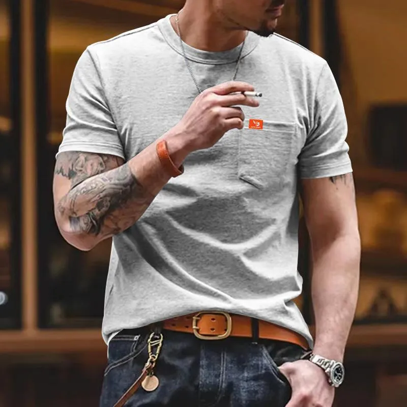 Men's Casual Solid Color Round Neck Short Sleeve T-Shirt 86754330M sold by Manly product image thumbnail 2