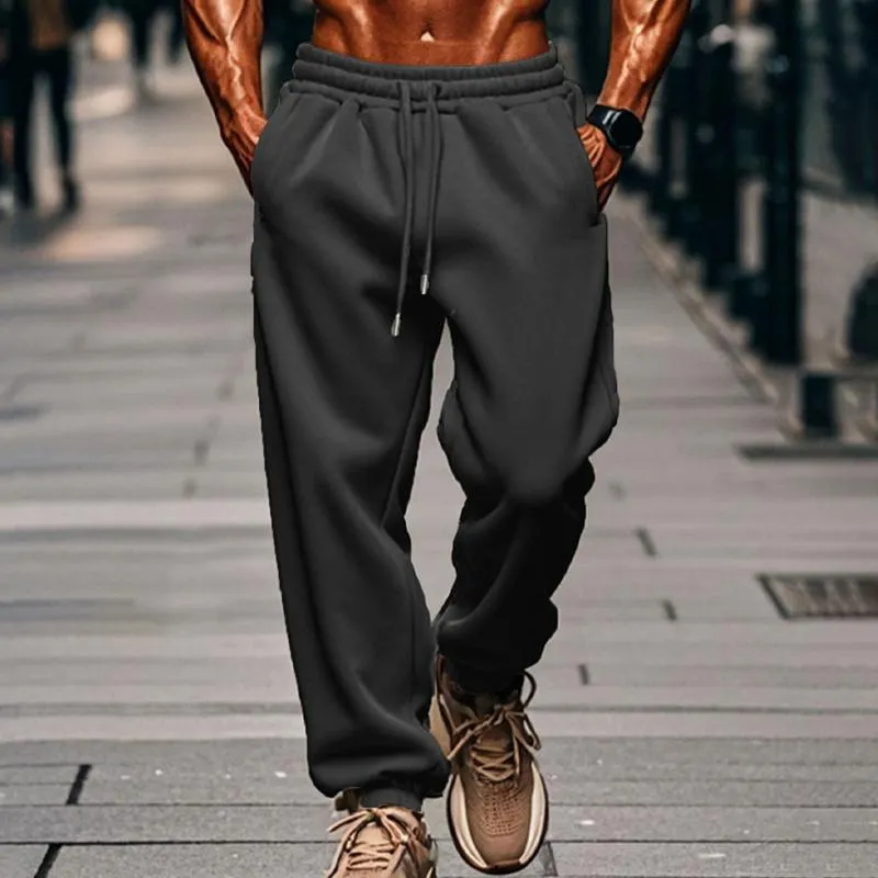 Men's Solid Color Elastic Waist Loose Sports Pants 05804680Z sold by Manly product image thumbnail 5