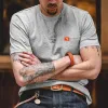 Men's Casual Solid Color Round Neck Short Sleeve T-Shirt 86754330M sold by Manly