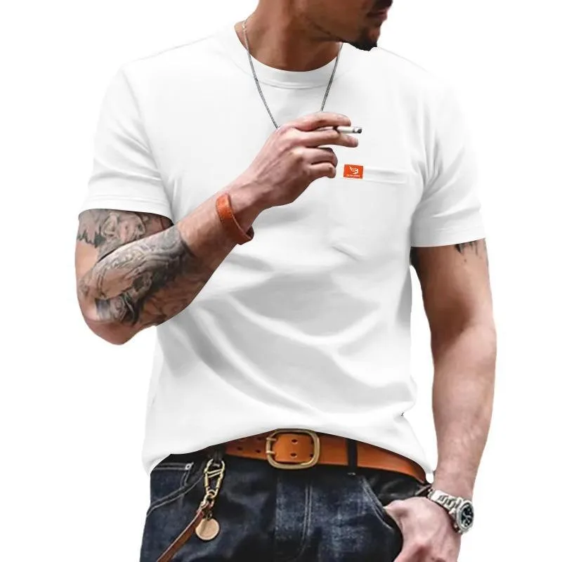 Men's Casual Solid Color Round Neck Short Sleeve T-Shirt 86754330M sold by Manly