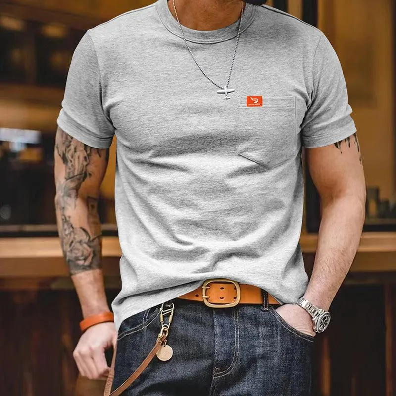 Men's Casual Solid Color Round Neck Short Sleeve T-Shirt 86754330M sold by Manly product image thumbnail 4