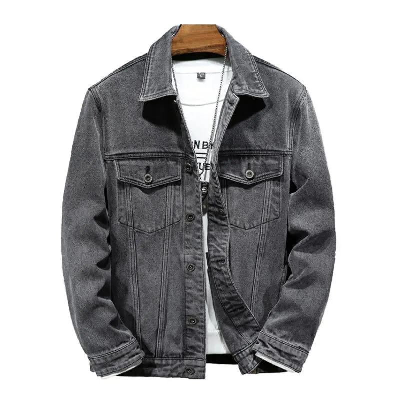 Men's Vintage Washed Loose Oversized Lapel Embroidered Denim Jacket 62652410M sold by Manly