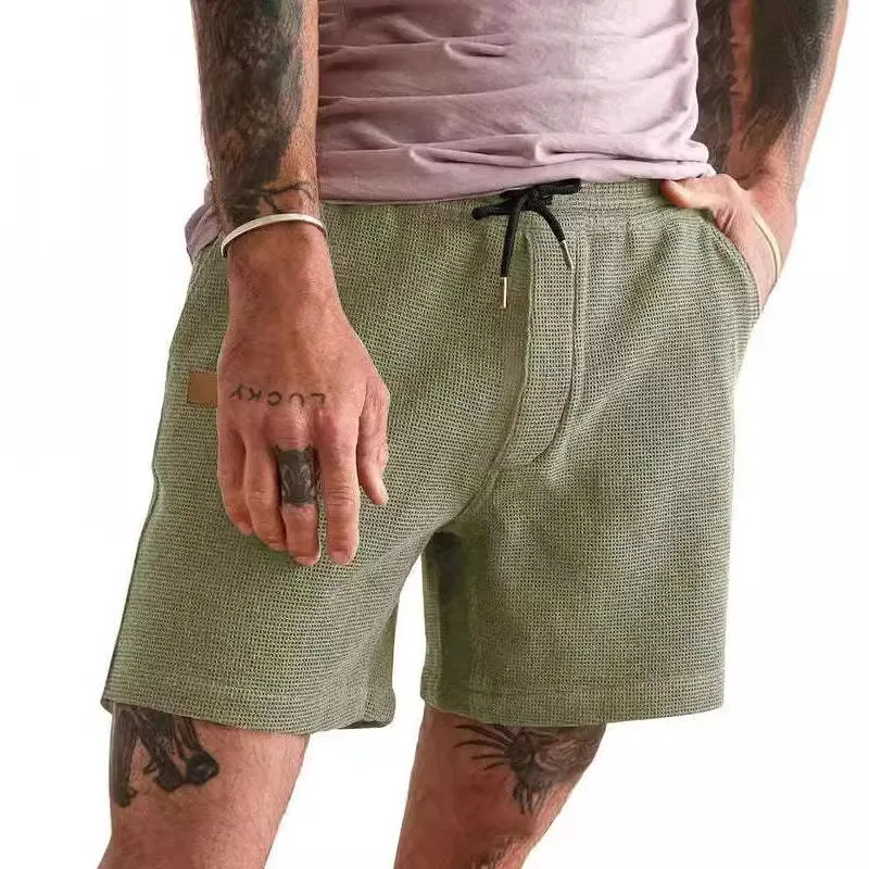 Men's Waffle Solid Color Athletic Shorts 49136274X sold by Manly
