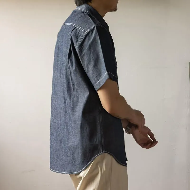 Men's Casual Short Sleeve Denim Shirt 80333685Y sold by Manly product image thumbnail 3