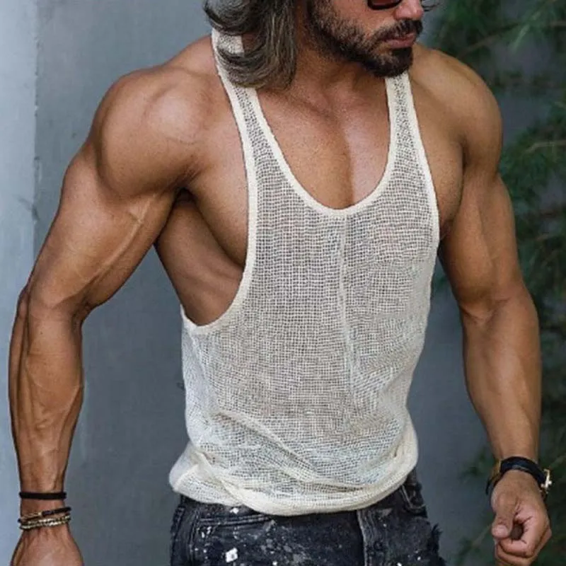 Men's Casual Sports Solid Color Knitted Tank Top 33237620M sold by Manly product image thumbnail 3