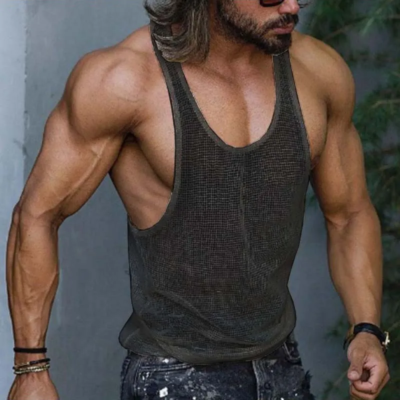 Men's Casual Sports Solid Color Knitted Tank Top 33237620M sold by Manly product image thumbnail 5