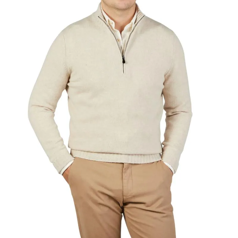 Men's Casual Solid Color Stand Collar Zipper Pullover Knitted Sweater 41111864M sold by Manly product image thumbnail 3