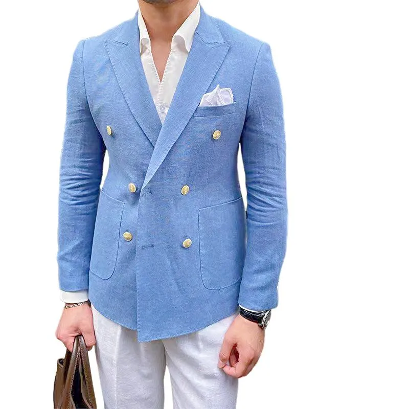 Men's Solid Color Casual Long Sleeve Blazer 40035522X sold by Manly