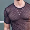 Men's Sexy Hollow Crew Neck T-Shirt 34367295TO sold by Manly