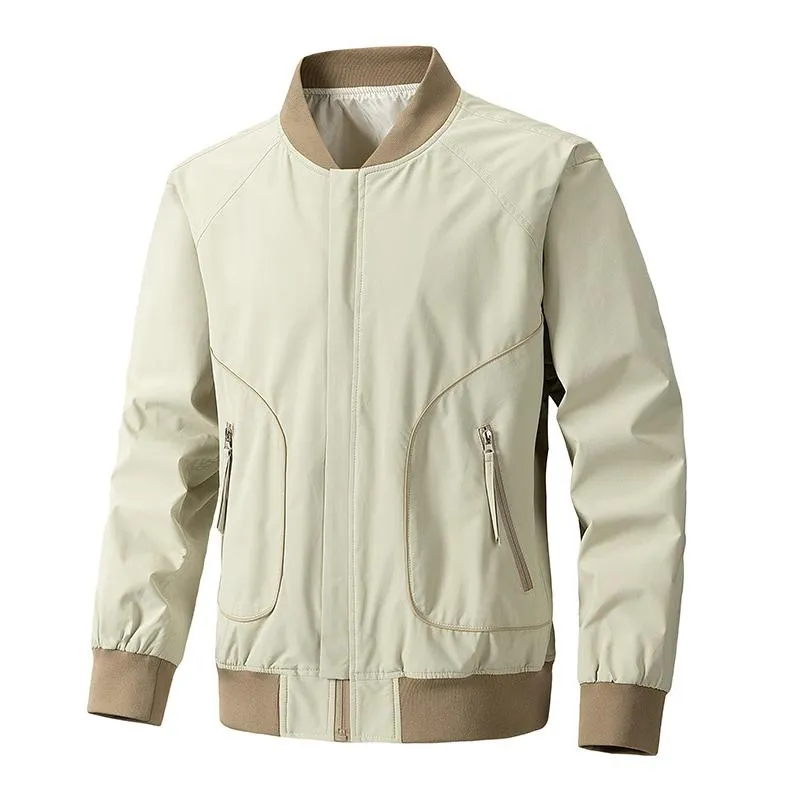 Men's Casual Contrast Zipper Loose Baseball Jacket 19728492M sold by Manly product image thumbnail 5