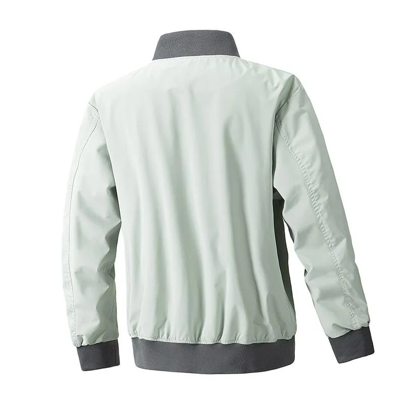 Men's Casual Contrast Zipper Loose Baseball Jacket 19728492M sold by Manly product image thumbnail 4