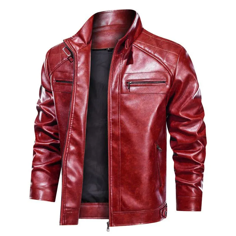 Men's PU Leather Outdoor Zipper Jacket 16709098X sold by Manly product image thumbnail 2