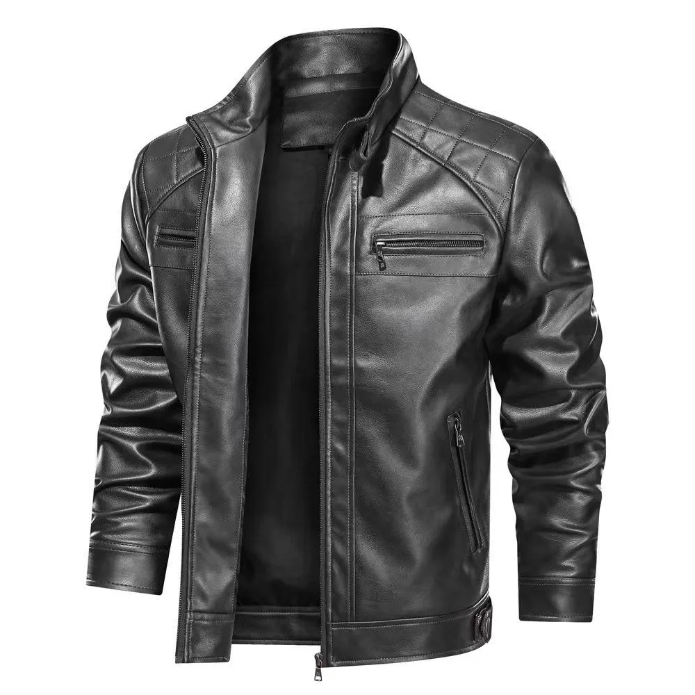 Men's PU Leather Outdoor Zipper Jacket 16709098X sold by Manly product image thumbnail 3