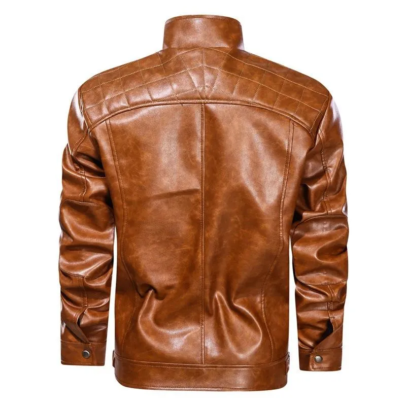 Men's PU Leather Outdoor Zipper Jacket 16709098X sold by Manly product image thumbnail 5