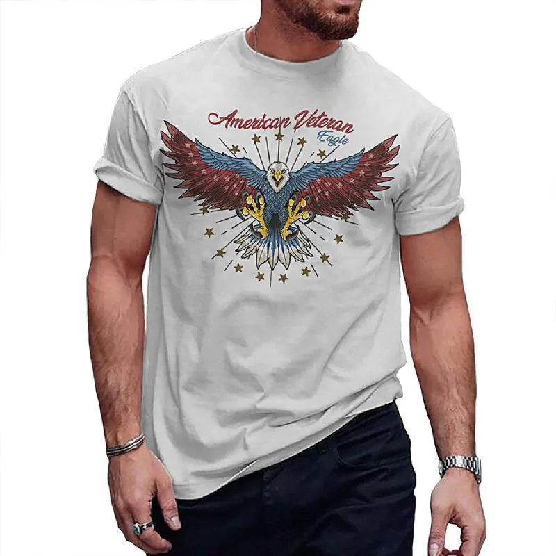 Men's Casual American Eagle Crew Neck Short Sleeve T-Shirt 94936082TO sold by Manly