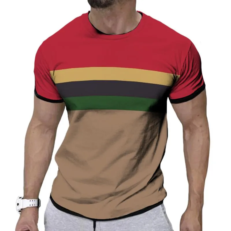 Men's Retro Simple Short Sleeve Round Neck T-Shirt 54874346TO sold by Manly