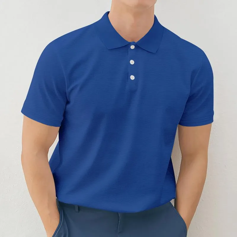 Men's Solid Lapel Buttons Short Sleeve Polo Shirt 05578388Z sold by Manly product image thumbnail 2