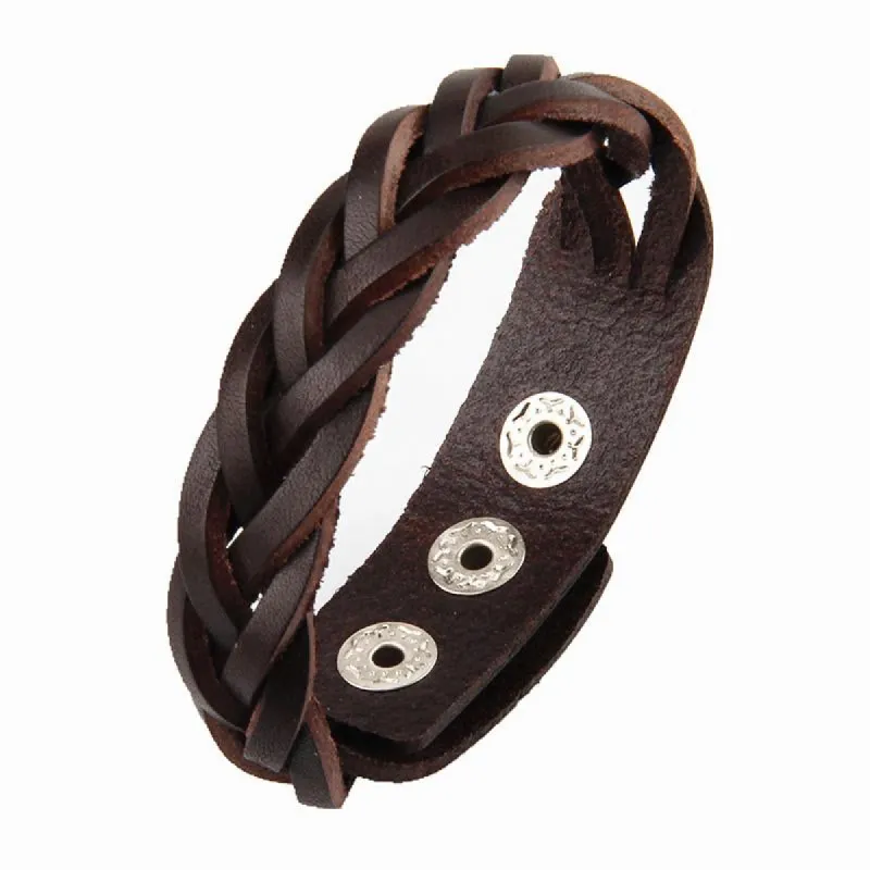 Men's Vintage Cowhide Braided Bracelet 75667158M sold by Manly